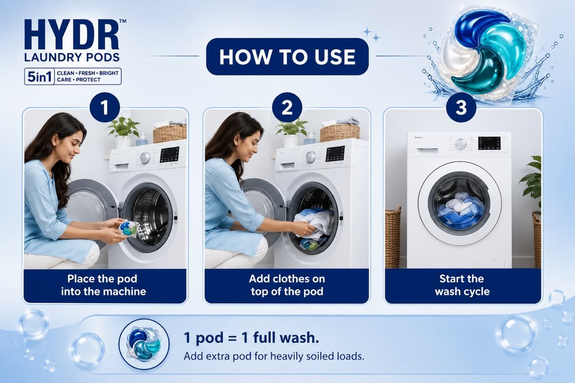 Hydr Laundry Pods - 20 pods +Free pods - Image 3